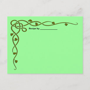 Tarjeta en blanco de receta de vino de hoja verde