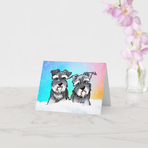 Tarjeta en blanco de Schnauzer de invierno