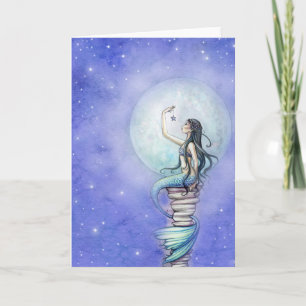 Tarjeta en Blanco de Sirena Mágica de Noche Estrel