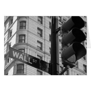 Tarjeta en blanco de Wall Street New York