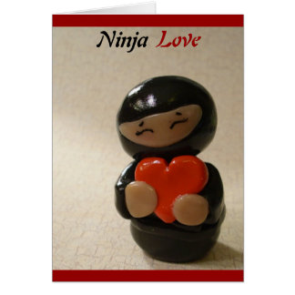 Tarjeta en blanco del amor de Ninja