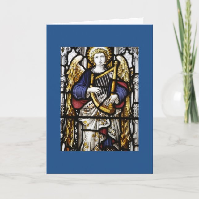 Tarjeta en blanco del ángel del vitral (Anverso)