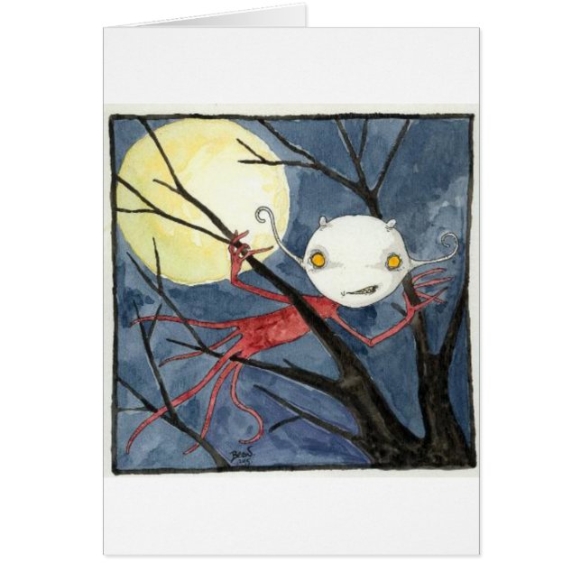 "Tarjeta en blanco del arrastramiento de la noche" (Frente)