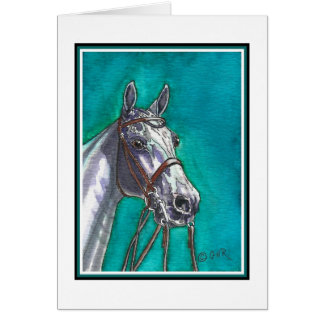Tarjeta en blanco del arte del potro de polo