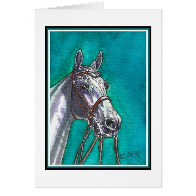 Tarjeta en blanco del arte del potro de polo (Frente)