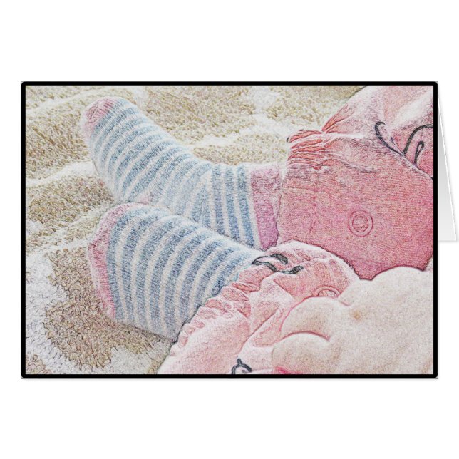 Tarjeta en blanco del bebé (Anverso (Horizontal))