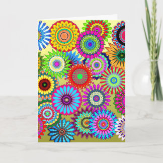 Tarjeta en blanco del flower power