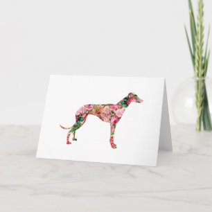 Tarjeta en blanco del galgo floral