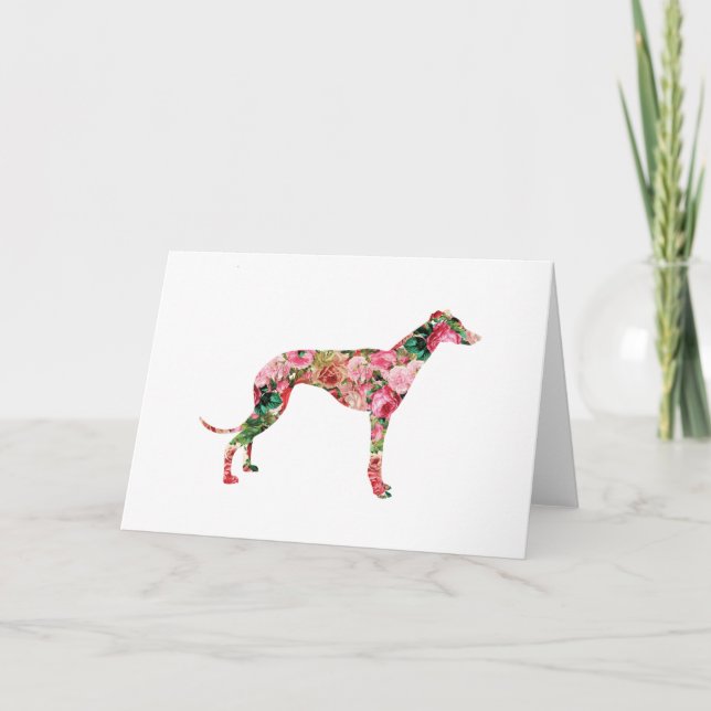 Tarjeta en blanco del galgo floral (Anverso)
