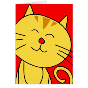 Tarjeta en blanco del gato de la cara gorda