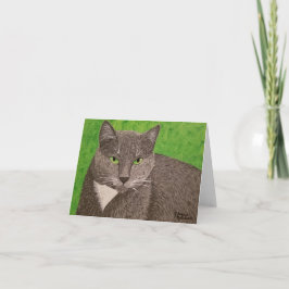 Tarjeta en blanco del gato de Smokey