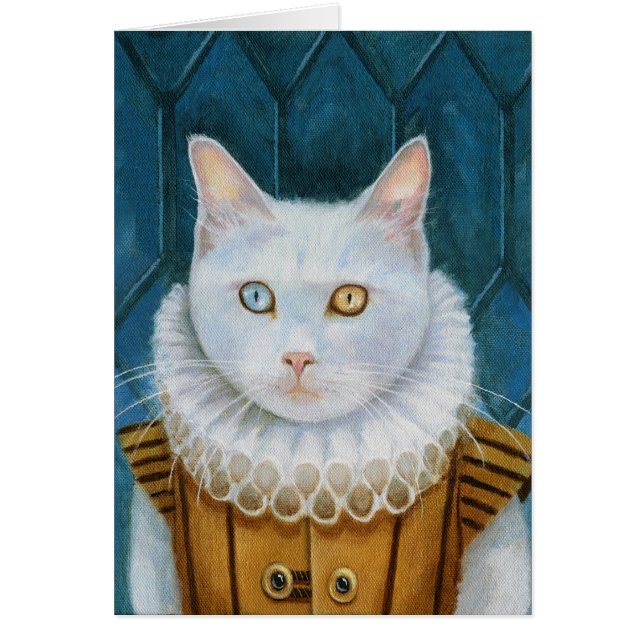 "Tarjeta en blanco del gato del renacimiento" (Frente)