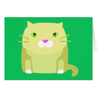 Tarjeta en blanco del gato lindo