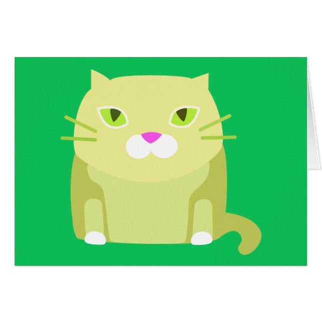 Tarjeta en blanco del gato lindo (Anverso (Horizontal))