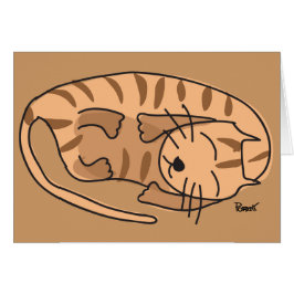 Tarjeta en blanco del gato soñoliento