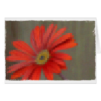Tarjeta en blanco del Gerbera anaranjado