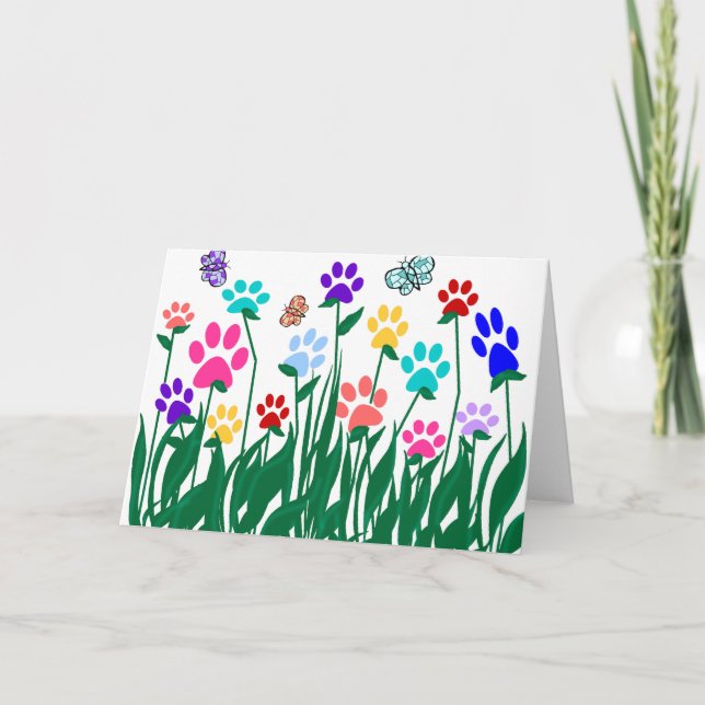 Tarjeta en blanco del Jardín de impresión de hoja (Anverso)