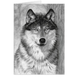 Tarjeta en blanco del lobo alfa