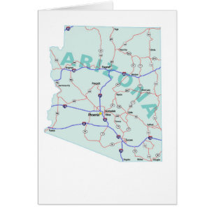 Tarjeta en blanco del mapa de Arizona