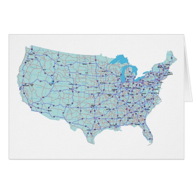 Tarjeta en blanco del mapa de Estados Unidos (Anverso (Horizontal))