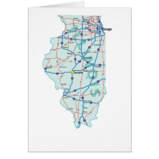 Tarjeta en blanco del mapa de Illinois