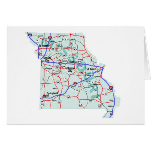 Tarjeta en blanco del mapa de Missouri