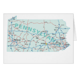 Tarjeta en blanco del mapa de Pennsylvania