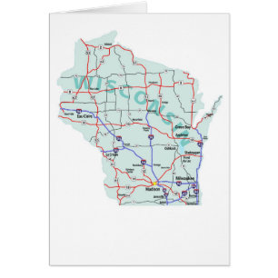 Tarjeta en blanco del mapa de Wisconsin