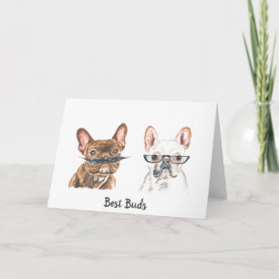 Tarjeta en blanco del mejor amigo del bulldog