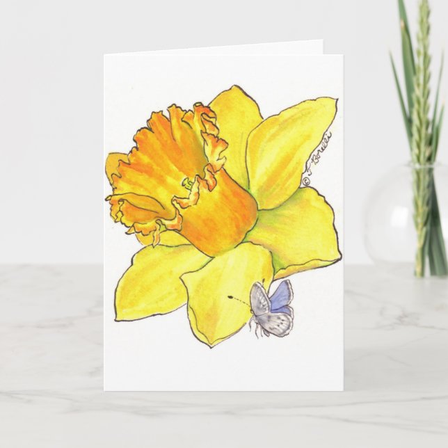 Tarjeta en blanco del narciso (Anverso)