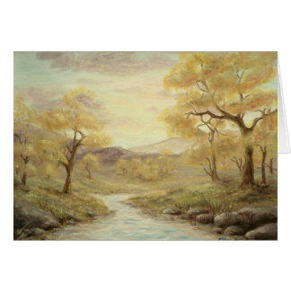 Tarjeta en blanco del paisaje del otoño