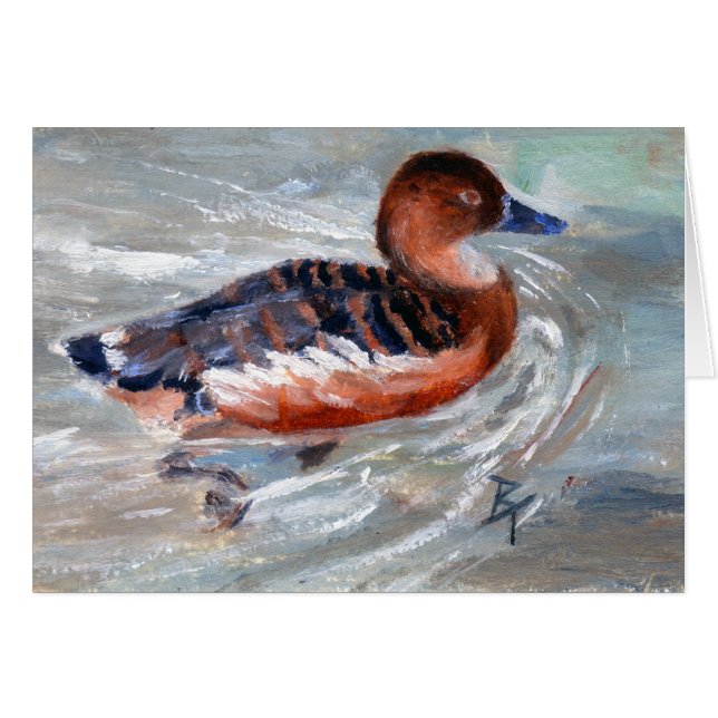 Tarjeta en blanco del pato de la natación (Anverso (Horizontal))