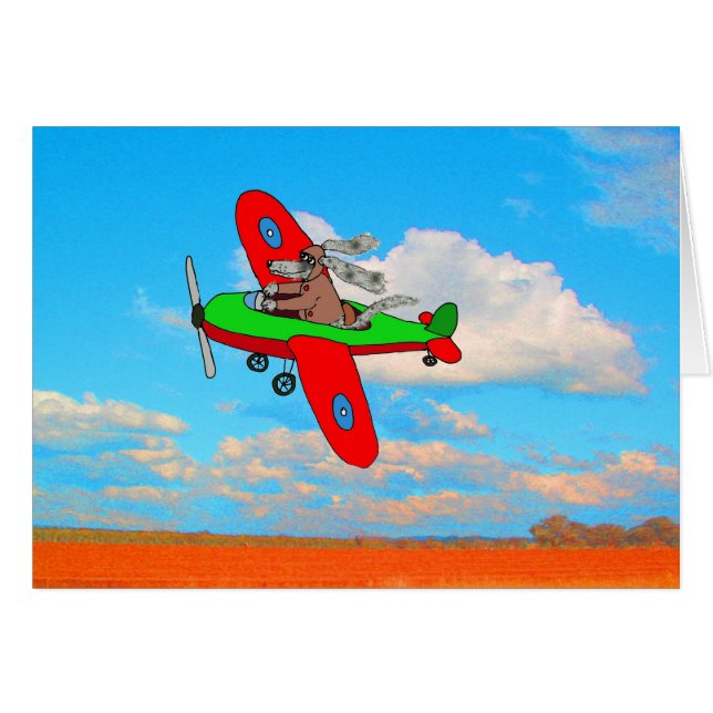 "Tarjeta en blanco del perro del vuelo", humor (Anverso (Horizontal))