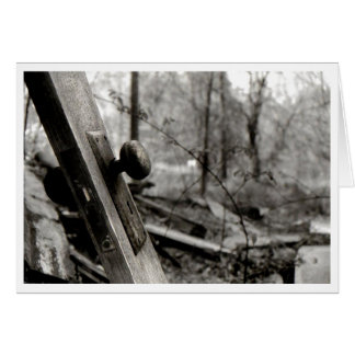 Tarjeta en blanco del pomo de la puerta