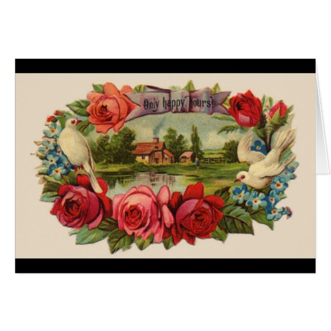 Tarjeta en blanco del vintage (Anverso (Horizontal))