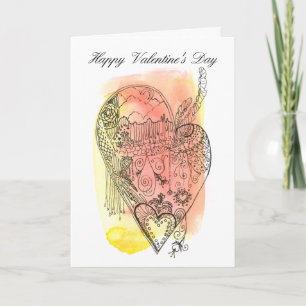 Tarjeta En blanco dentro de San Valentín estilo eduardiano