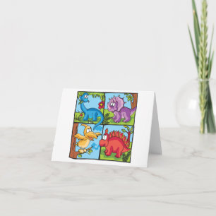 Tarjeta en blanco Dino Friends