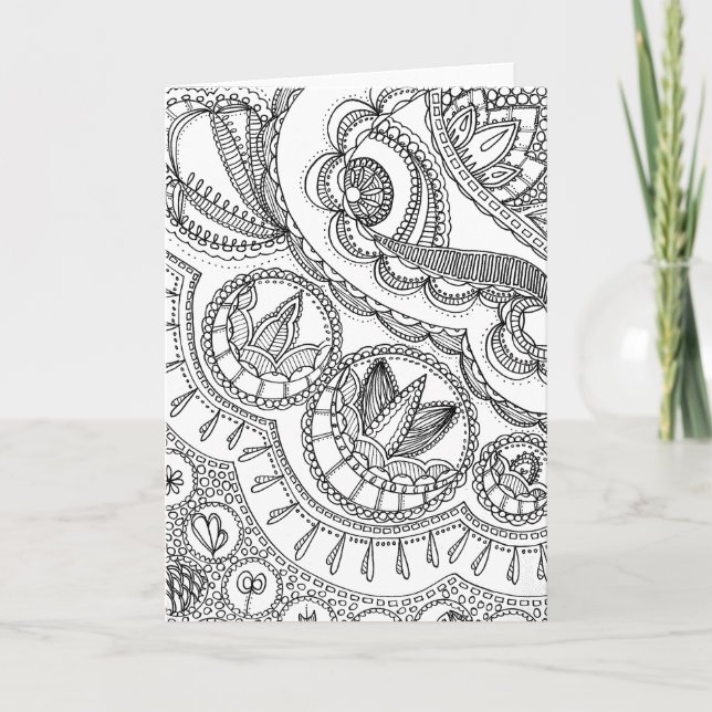 Tarjeta en blanco - Diseño inspirado en Paisley 2 (Anverso)
