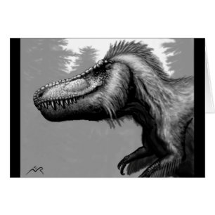 Tarjeta en blanco emplumada del Tyrannosaur