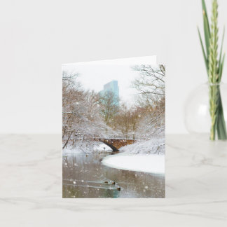 Tarjeta en blanco - escena de nieve en invierno