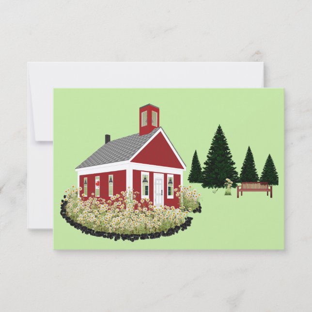 Tarjeta en blanco - Escuela de versión de bandera  (Anverso)