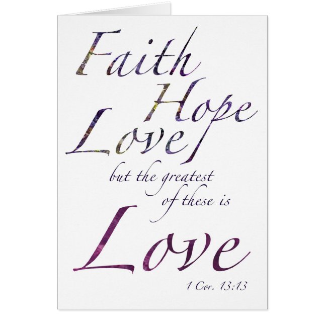 Tarjeta en blanco Faith Hope Love (Frente)