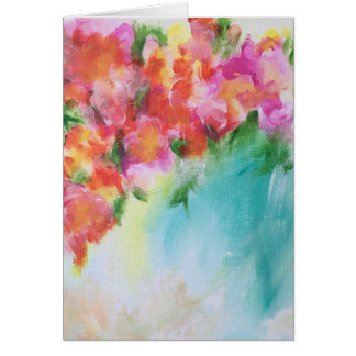 Tarjeta en blanco floral abstracta