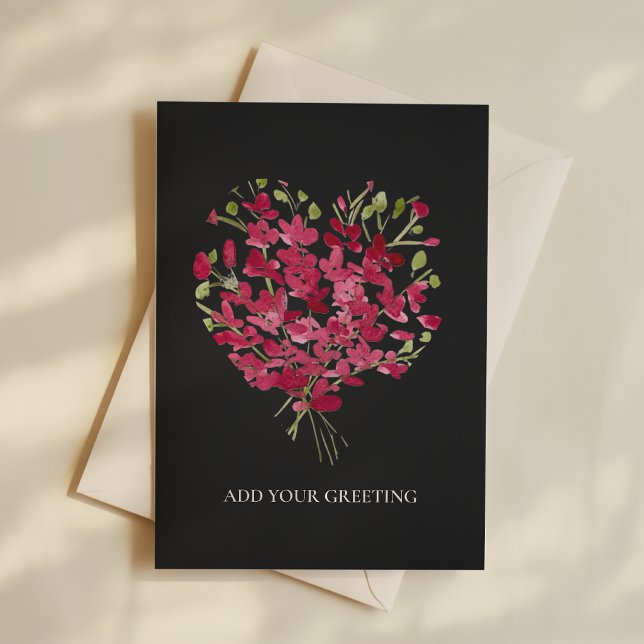 Tarjeta en blanco floral de corazón de acuarela ro (Subido por el creador)