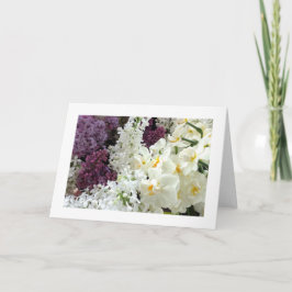 Tarjeta en blanco - flores de la primavera