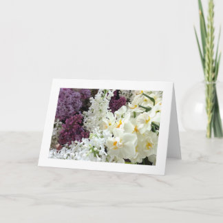 Tarjeta en blanco - flores de la primavera