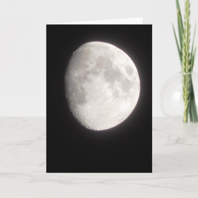 Tarjeta en blanco fotográfico de la luna (Anverso)