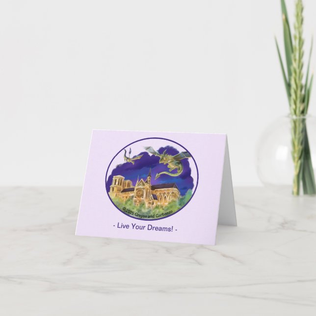 Tarjeta en blanco Gargoyle Notre Dame - Sueños de  (Anverso)