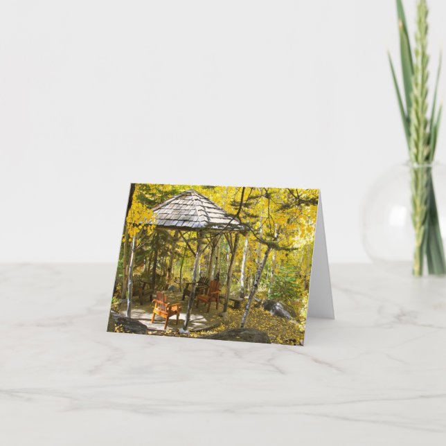 Tarjeta en blanco, Gazebo del otoño (Anverso)