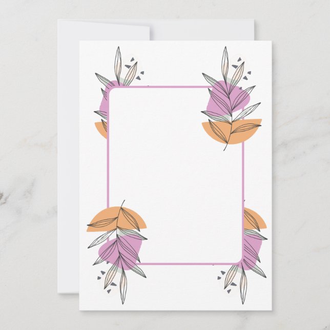 Tarjeta en blanco - gráfico de hoja melocotón y ro (Anverso)